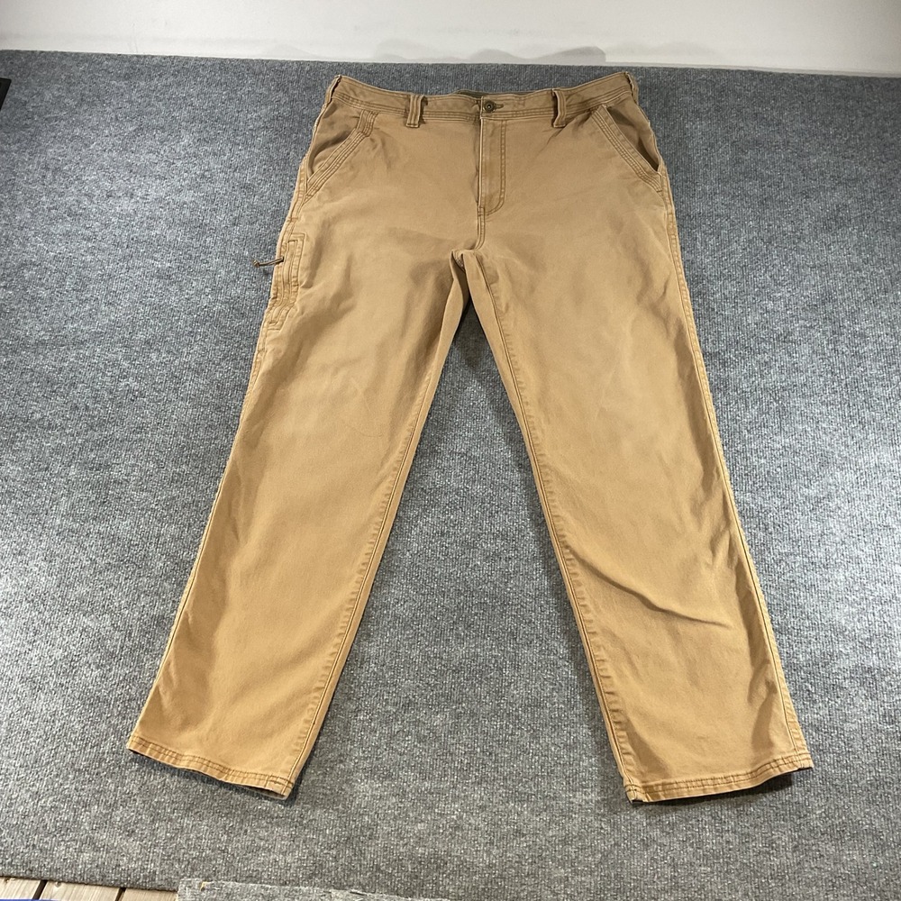 Legendary Outfitters Mens Canvas Work Pants Tan Khaki Straight Leg 38x32